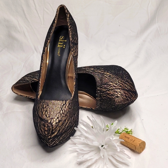 Shi by Journey Sz 10 Gold & Black - Picture 5 of 6